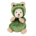 Whimsical Little Bear In Green Frog Hood